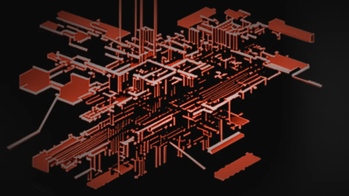 Technical system in exploded view, coral parts pulled apart in the dark: 3D reveals the inner workings that 2D cannot show